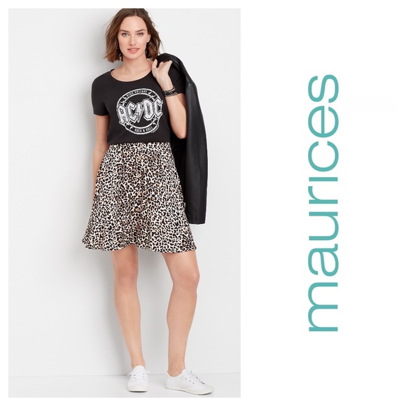 Maurices Leopard Print Button Front Skirt - Picture 1 of 4